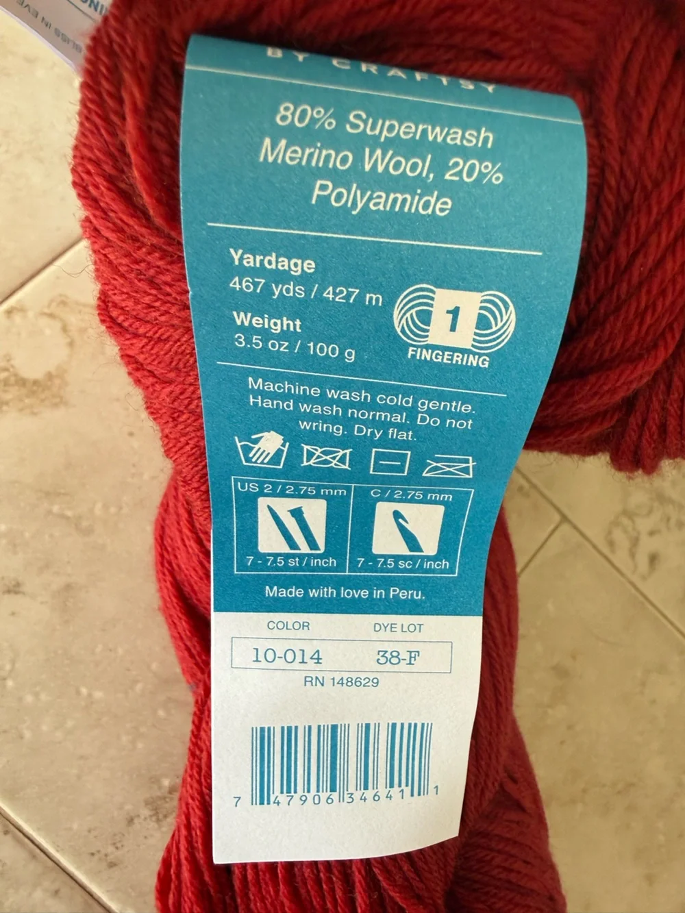 Cloudborn Fibers Merino Superwash Sock Twist Yarn in Scarlet Red